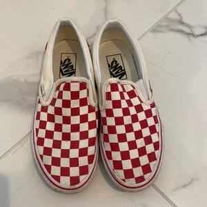 Red and white checked vans